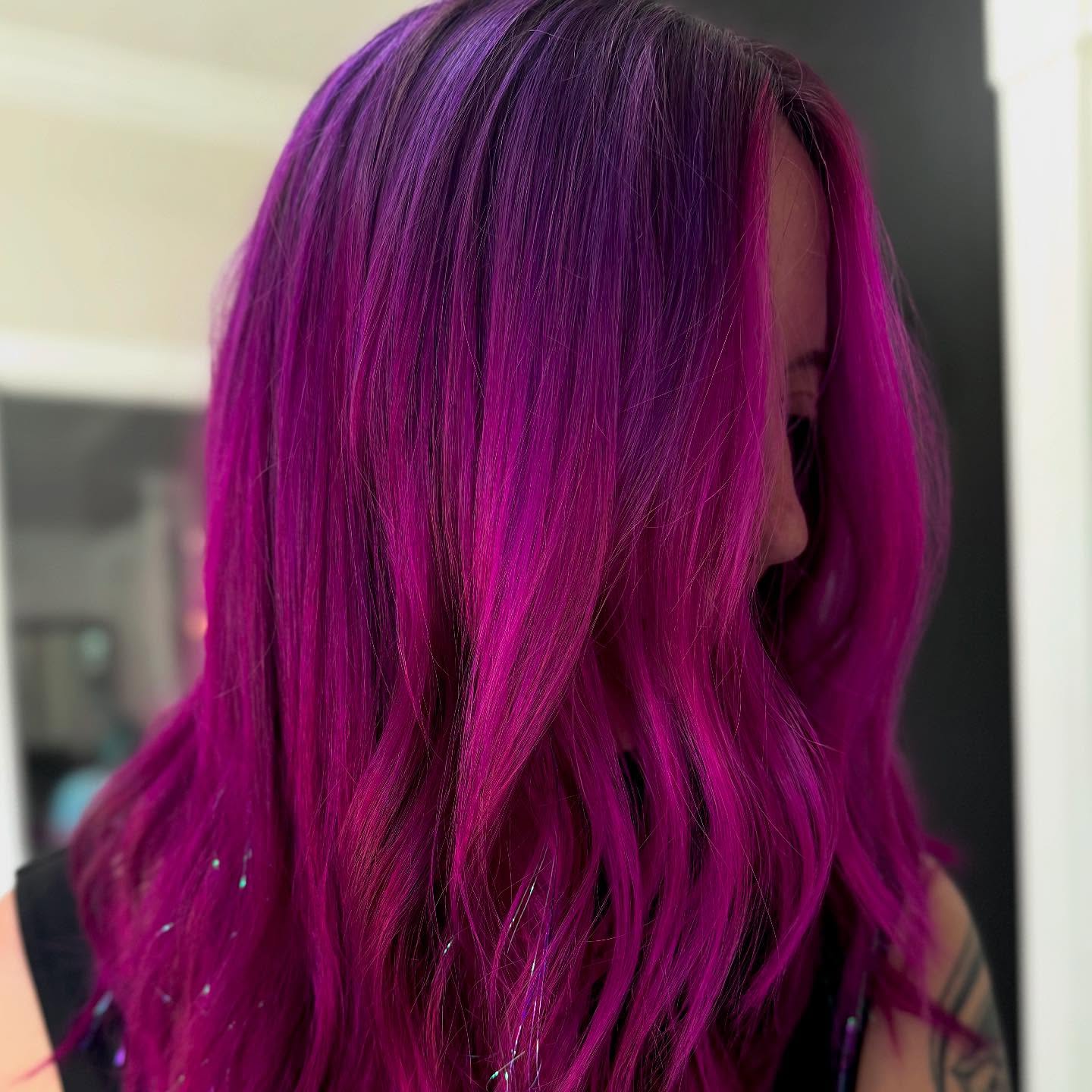 Vivid magenta hair color