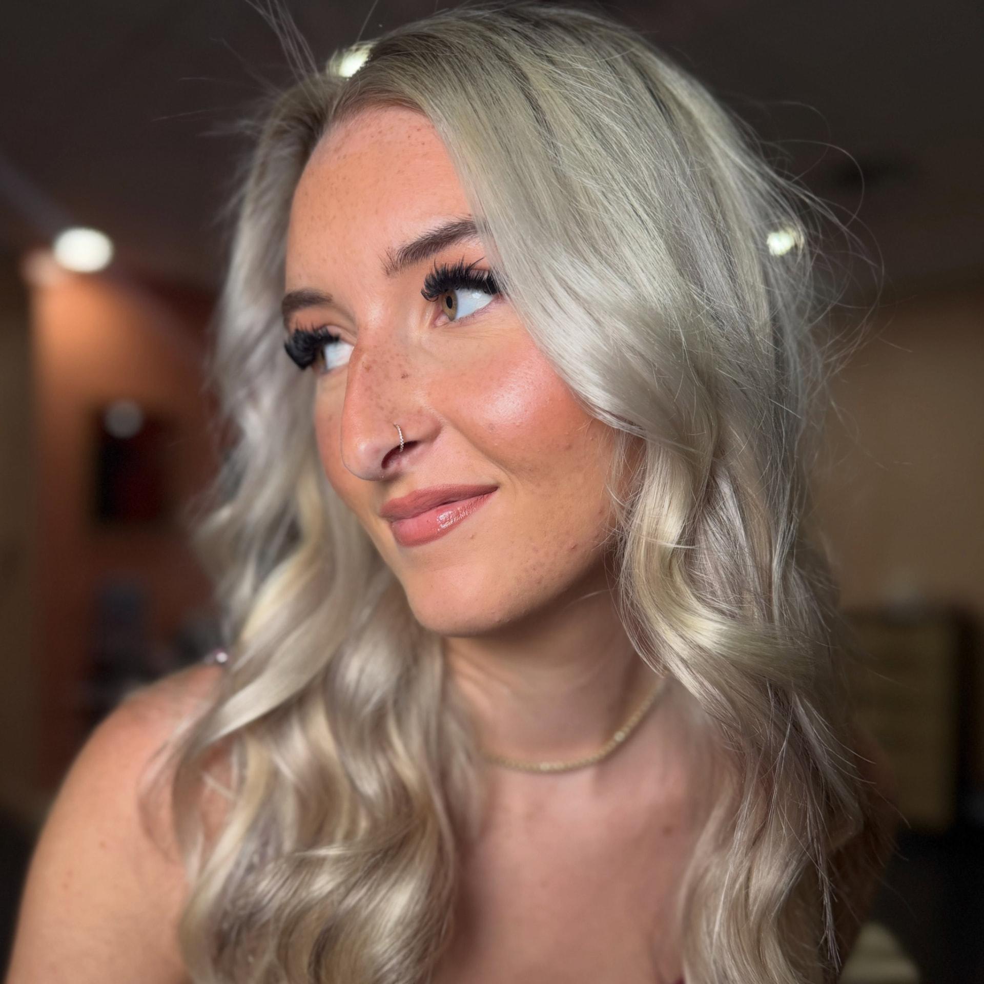 Pearl blonde waves styled by Hair by Mak Marie